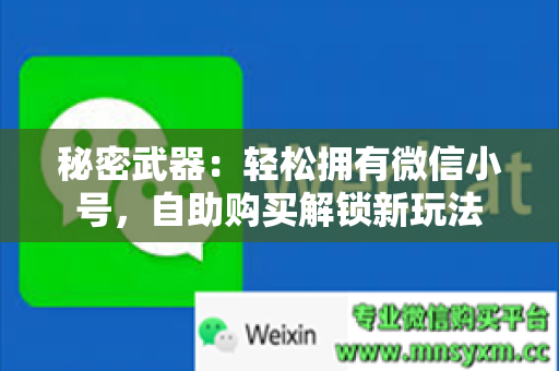 秘密武器：轻松拥有微信小号，自助购买解锁新玩法
