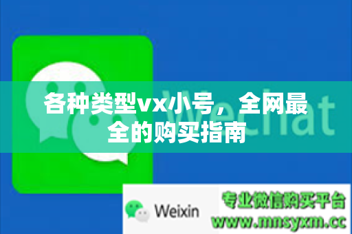 各种类型vx小号，全网最全的购买指南