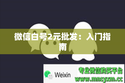 微信白号2元批发：入门指南