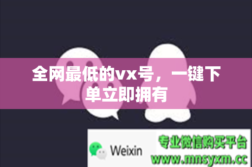 全网最低的vx号，一键下单立即拥有