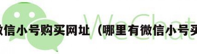 微信小号购买网址（哪里有微信小号买）